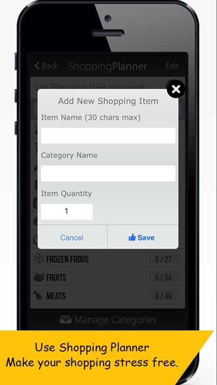 Shopping Planner - Grocery List Items Organizer