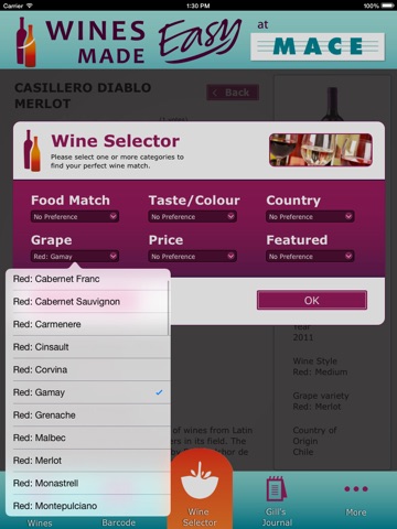 MACE Wine Wizard for iPad screenshot 3