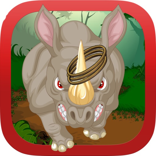 Jungle Safari Fun Friendly Rhinoceros Ring Toss & Catch iOS App