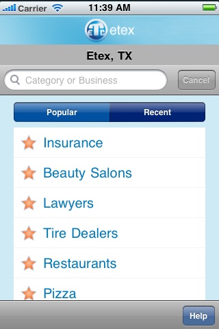 ETEX Yellow Pages screenshot 4