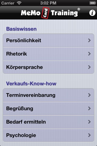 Das MeMoCard VERKAUFSTRAINING screenshot 2