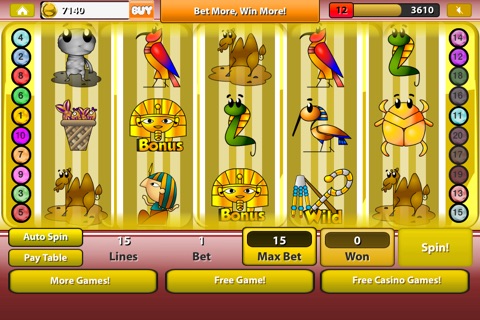 A Classic Lucky Vegas Slots Game: Big Fun with Bingo, Gold Fish, Gems, 777, Pharaohs and More! screenshot 3