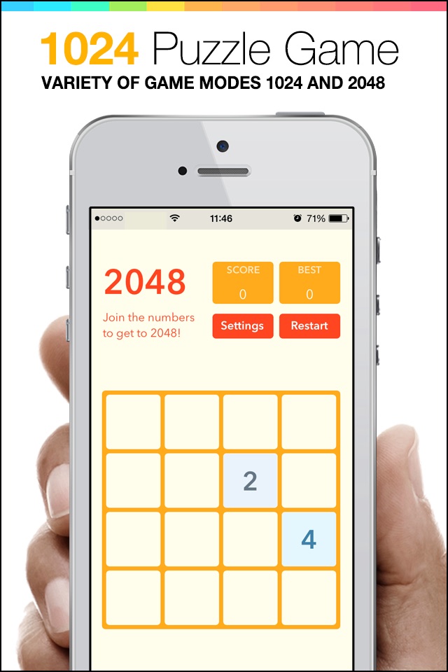 1024 Puzzle Game - mobile logic Game - join the numbers screenshot 2