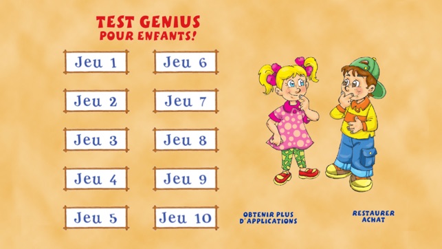 Test Genius pour enfants - Questionnaire