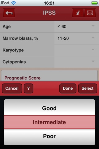 MDS Classification and Risk Stratification Tool screenshot 3