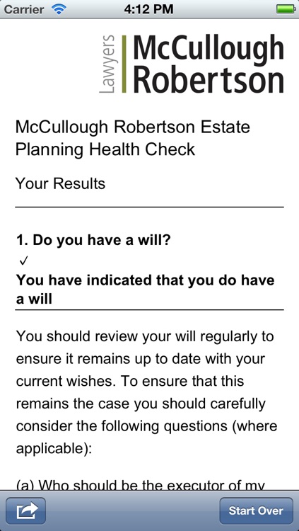 McCullough Robertson Estate Planning Health Check screenshot-3