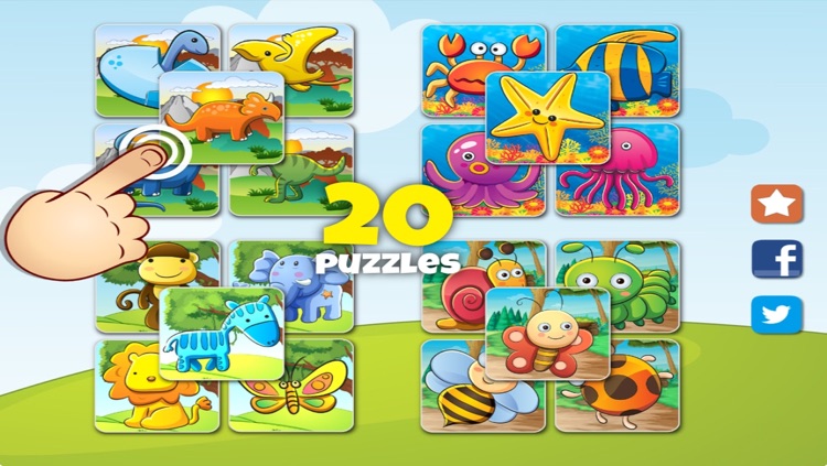 Amazing Animal Jigsaw Puzzles - Cute Learning Game for Kids and Toddlers (Dinosaurs, Sea Life, Africa, Insects) screenshot-3