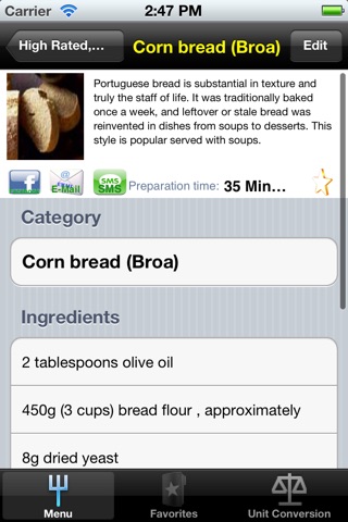 Bread Recipes for iPhone screenshot 3
