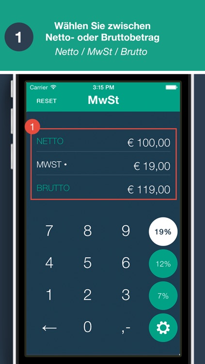 MwSt.-Rechner - App von Quizzicals und Spark.ID