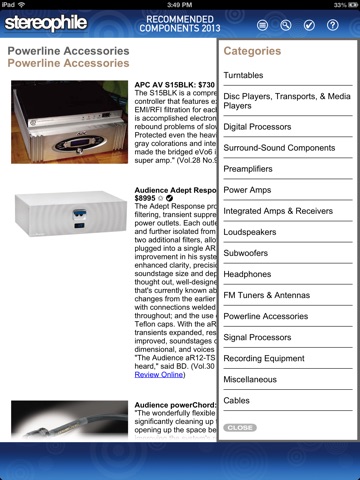 Stereophile Recommended Components 2013 screenshot 4
