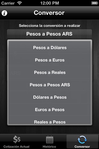 CHILE. Cotización del Dólar, Euro, Real y Peso Argentino screenshot 3