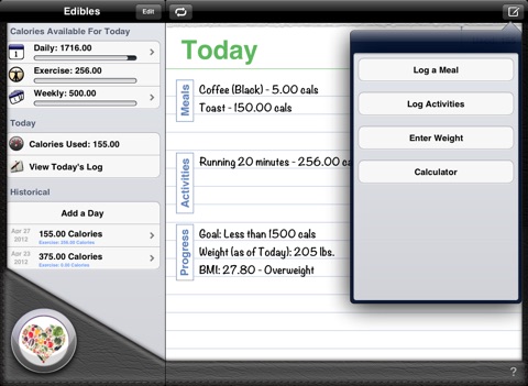Edibles ~ Diet Journal for iPad screenshot 3