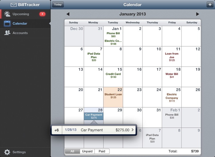 BillTracker for iPad