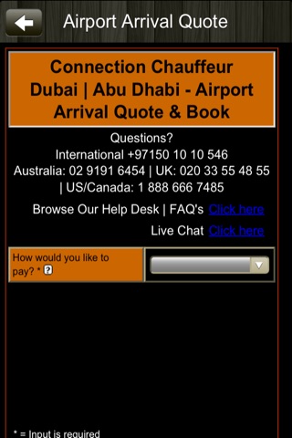 Connection Chauffeur Limo UAE screenshot 4