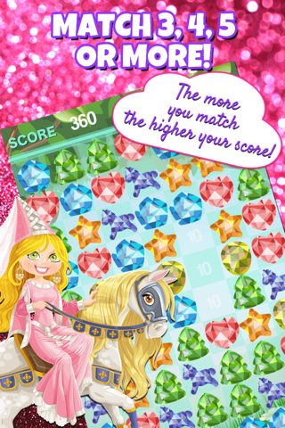 Princess Pony Match - FREE Jewel Matching Game screenshot 2