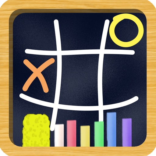 Tic Tac Toe Draw PRO - Challenging opponents, play by drawing on a realistic chalkboard! icon