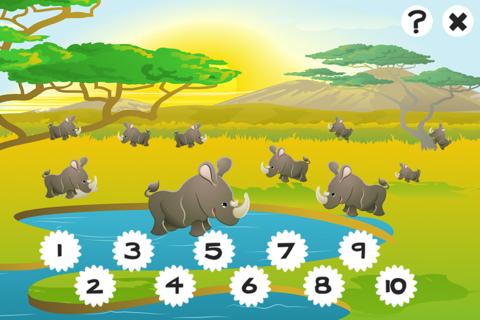 123 Safari Counting Game for Children: Learn to count the numbers 1-10 with animals of the nature screenshot 4
