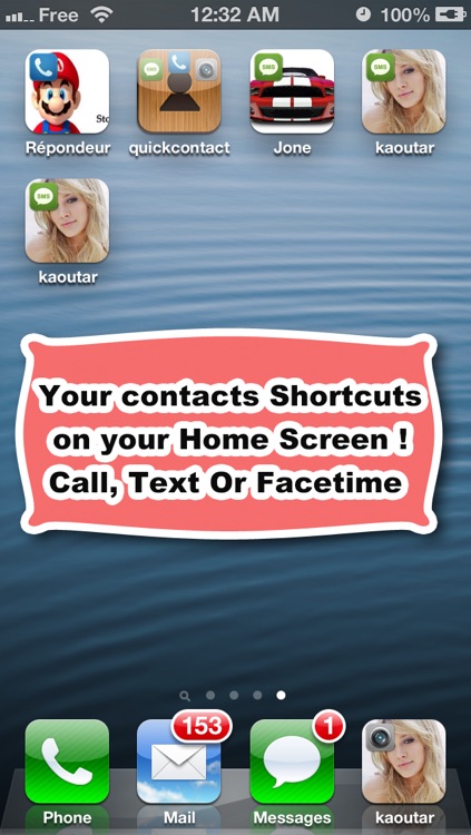homescreen contact : one touch speed dialer