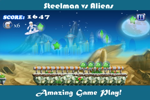 SteelMan Vs Aliens Free - Time Wars Runner Edition screenshot 2