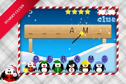 Move The Penguin - word game ( It's christmas ) - Free screenshot 2