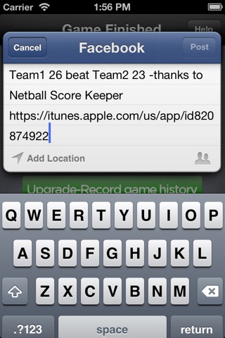 Netball Score Keeper Lite screenshot 4