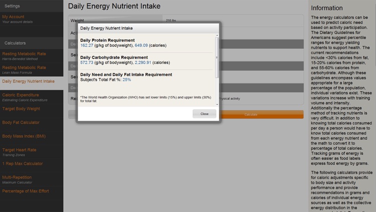 NCSF Personal Trainer Calculators