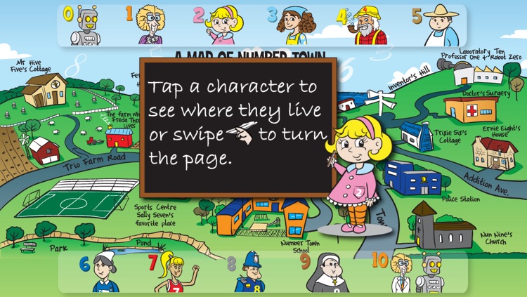 123 Shape Up Number Town - kids story book and fun tell time clock game.