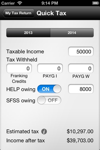 my Tax Return 2013 screenshot 3