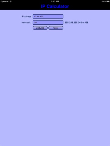 IPcalc screenshot 2