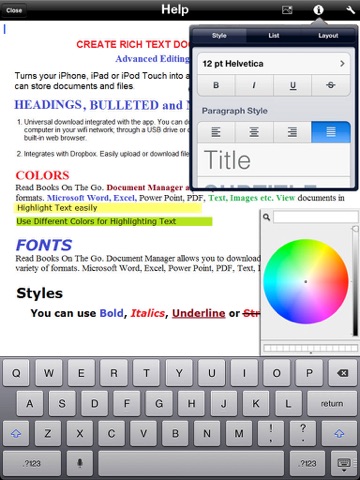 Assistant - for iPad Word Processor screenshot 4