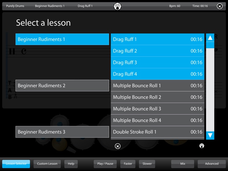 Drums - Learn Lessons & Practice Drumming Drum Skills Rhythm Training Teach Music Patterns Educational with Purely Sight Reading Metronome screenshot-4