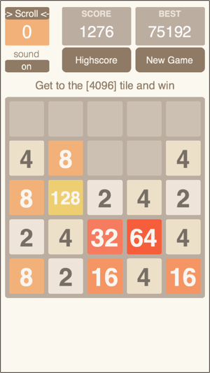 2048 5x5 with SCROLL