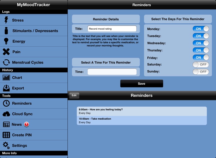 MyMoodTracker for iPad screenshot-3