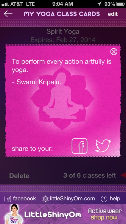 My Yoga Class Cards