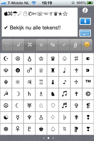 Characters 2012 - extra symbols, emoji and ascii chars screenshot 2