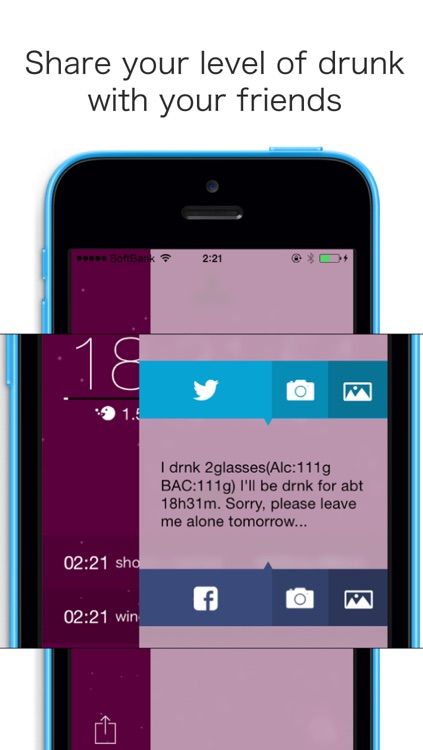 alcCalc: Estimates and Displays the Alcohol Decomposition, the Time You'll Sober Up and the BAC in Realtime. screenshot-3