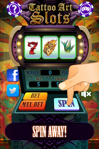 A Vegas Lucky Bet Tattoo Art Fashion Makeover - Poker, Bingo and Blackjack Big Fortune Spin Slot Machine screenshot 3