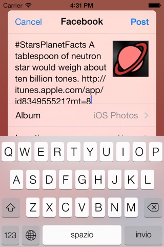 Facts about Universe Stars and Planet screenshot 2