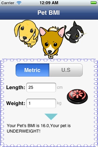 Pet BMI screenshot 2