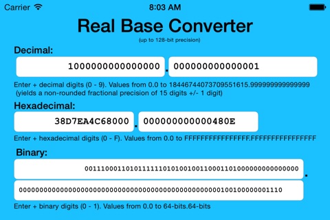 Real Base Converter screenshot 2