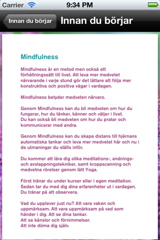 Mindfulnessgruppen screenshot 2