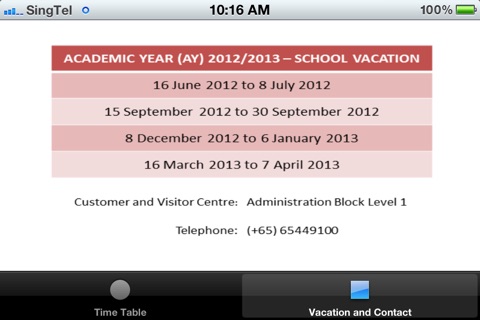 ITE CE Timetable screenshot 2