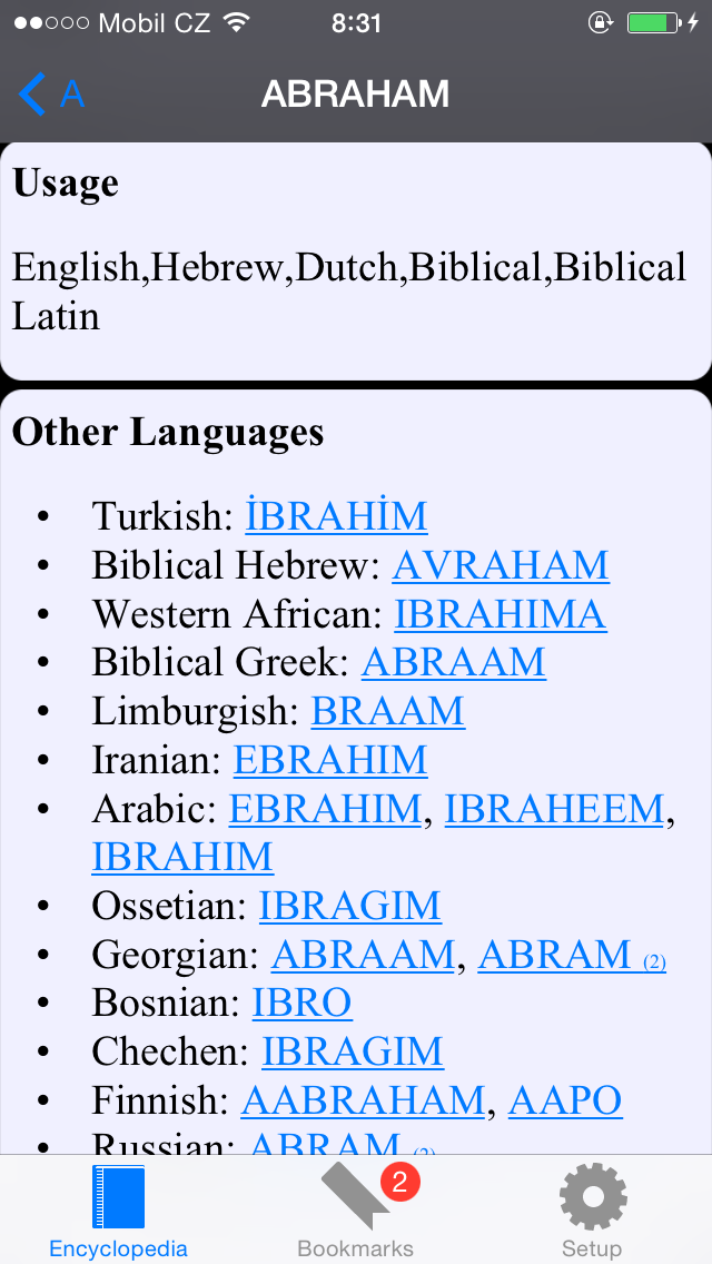 Name Encyclopedia - collection of names meaning and history Screenshot 4