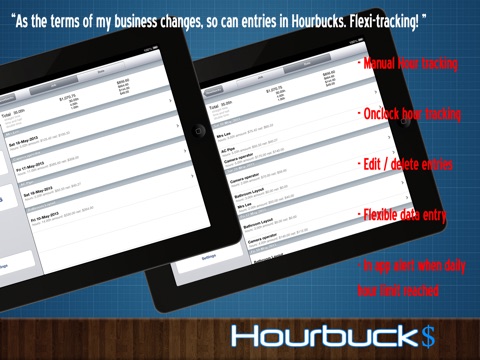 Hourbucks HD - Hours Tracker, Timesheet and Timetracker screenshot 3