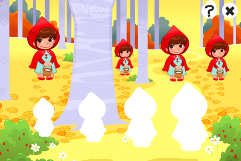 Game for children about little red riding hood: Games and puzzles for kindergarten, preschool or nursery school. Learn with girl, red cape, basket, wolf, grandmother, hunter in the forest! screenshot 4