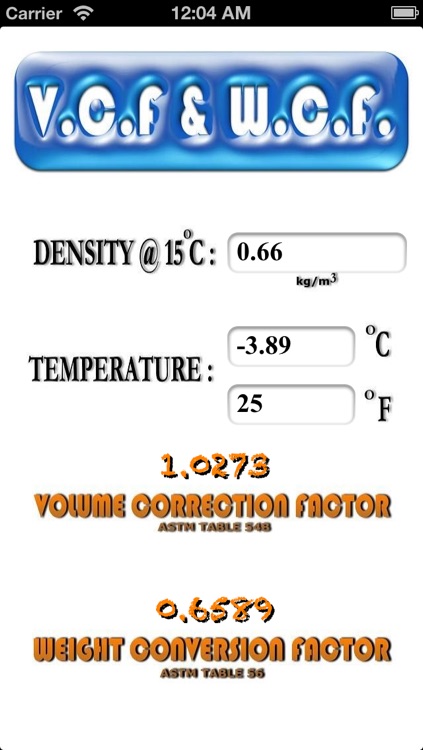 ASTM Table 54B & Table 56 Calculator