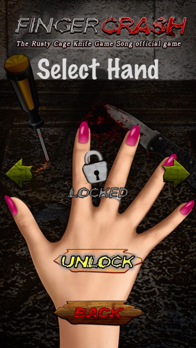 Finger crash - The Rusty Cage ' Knife Game Song ' official free game ! 1.5 IOS -