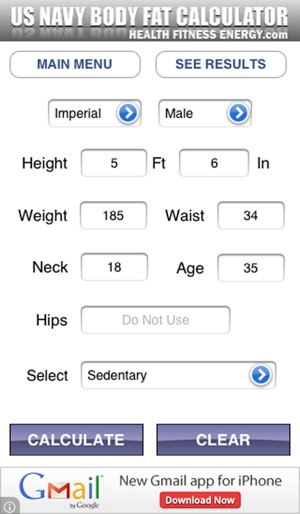 Body Fat Calculator - US Navy Edition(圖2)-速報App