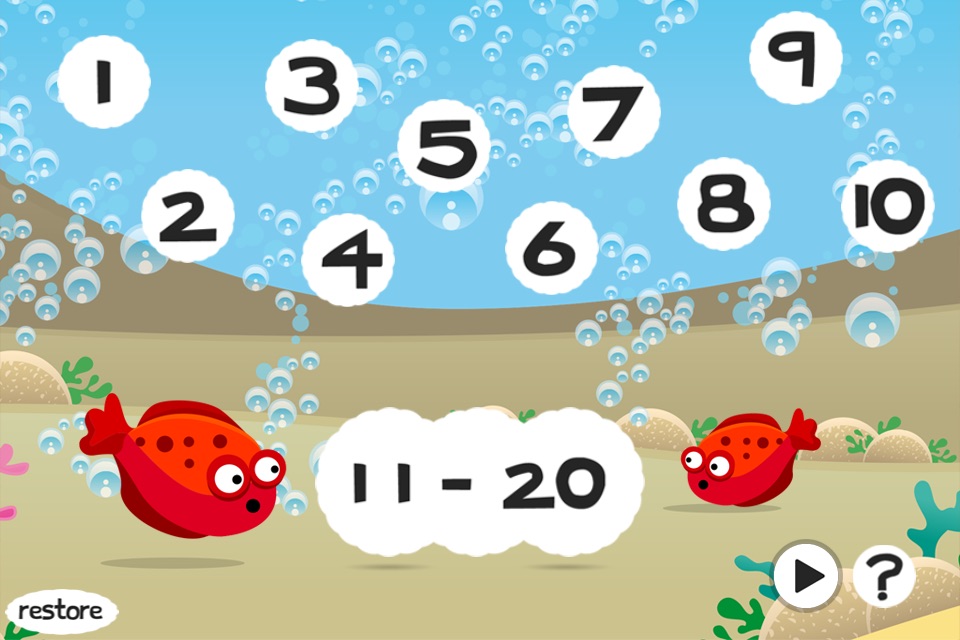 Ocean Counting Game for Children: Learn to count the numbers 1-20 in 7 languages screenshot 2