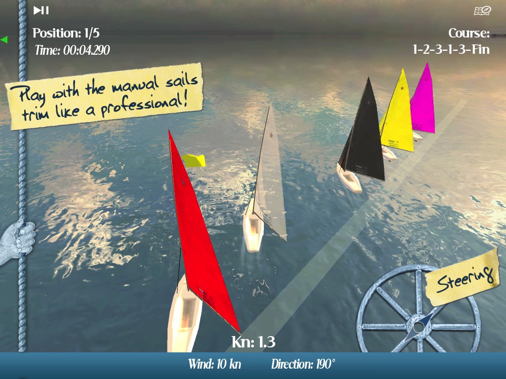 CleverSailing HD Lite - Sailboat Racing Game for iPad screenshot 2
